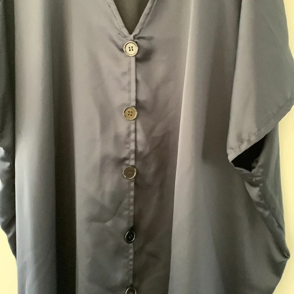 Tabitha‎ navy caftan size 16 silky cover Up oversized lagenlook bohemian